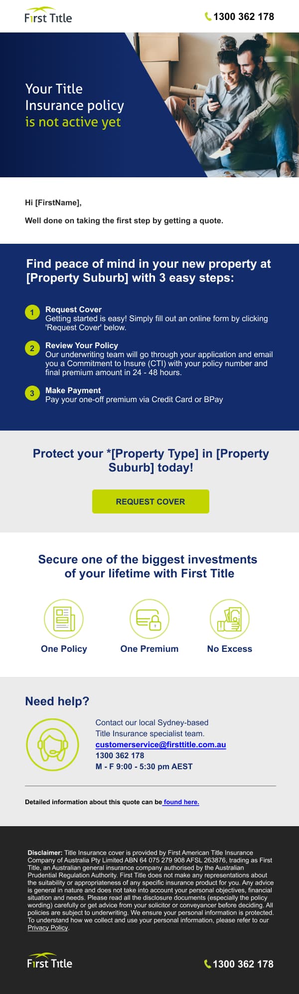 Cart Abandonment email example