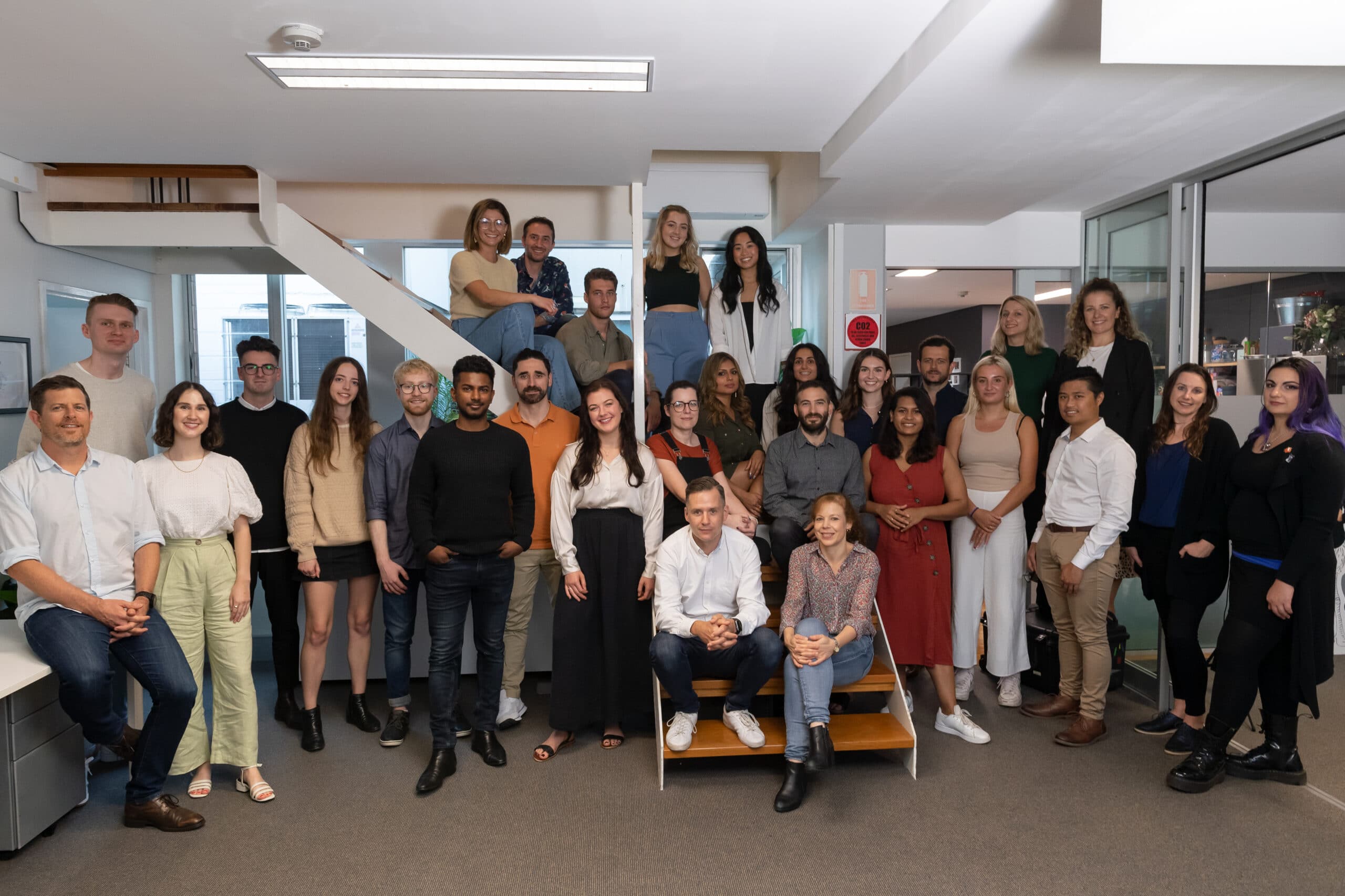 Rocket team picture in office