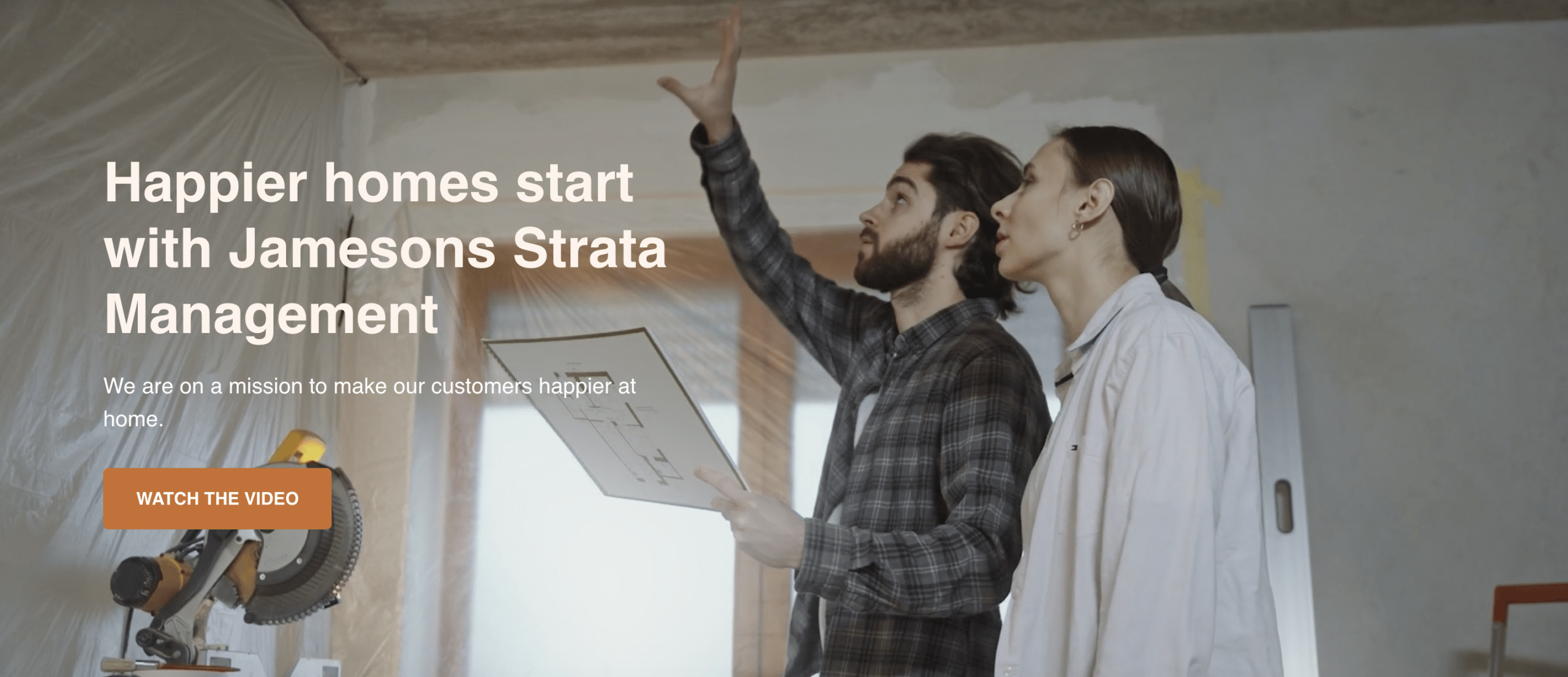 Jamesons landing page design example