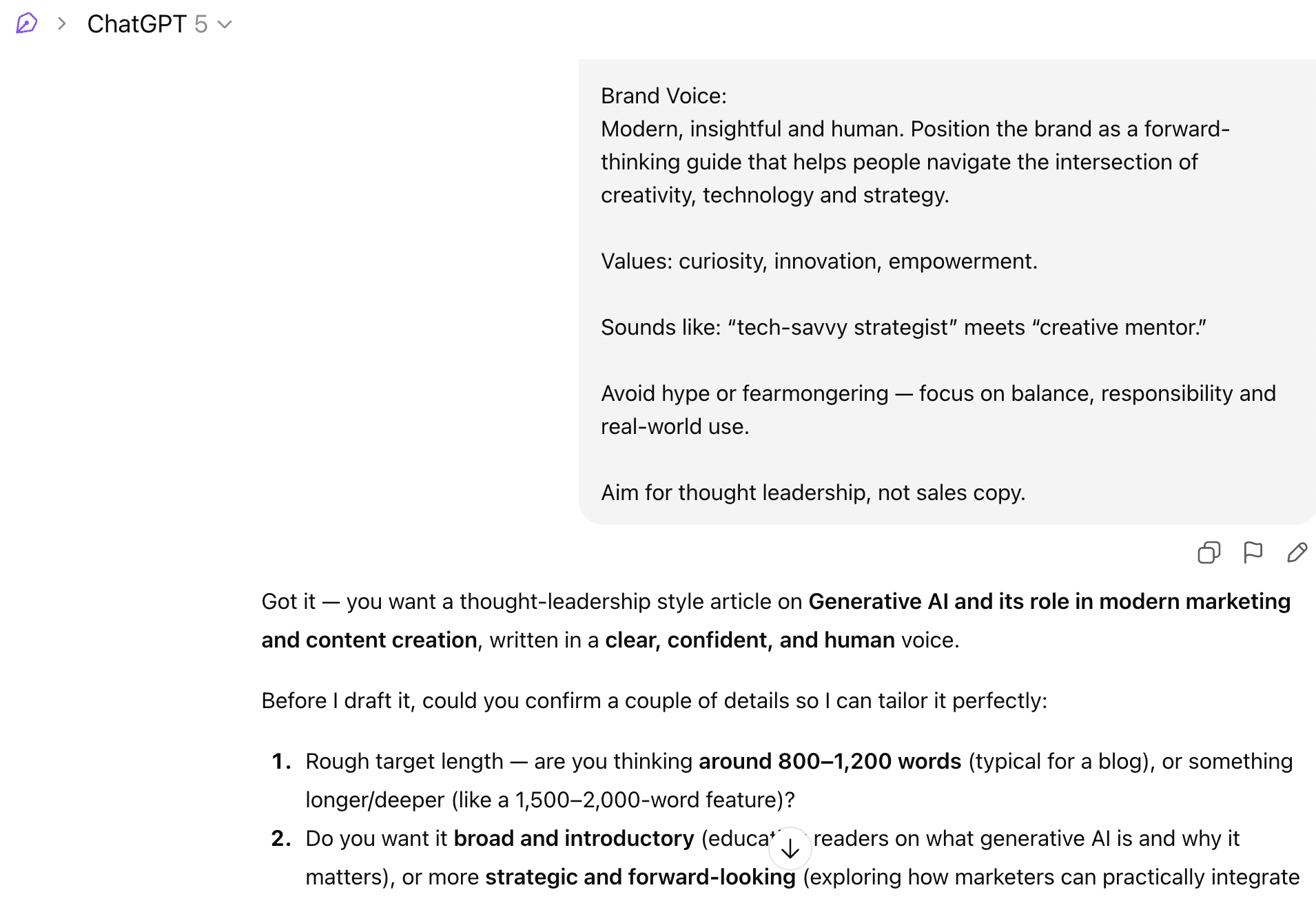 Use LLMs to generate each section of your content